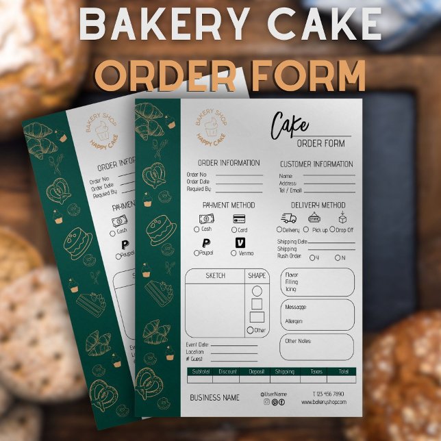Cake Order Form Bakery Small Business Wedding Cake Flyer (Cake Order Form Bakery Small Business Wedding Cake Flyer)