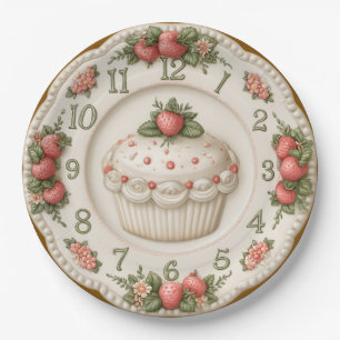Cake Plate Clock Face Paper Plate