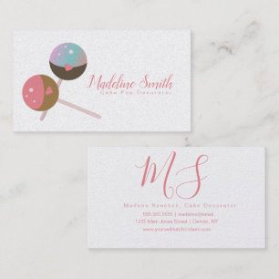 Cake Pop Bakery Cake Decorator Business Card