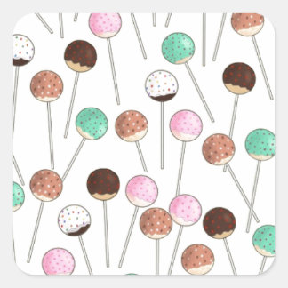 Cake Pop Design Square Sticker