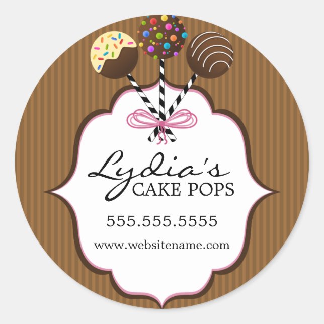 Cake Pops Bakery Box Seal (Front)