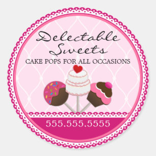 Cake Pops Bakery Box Seals