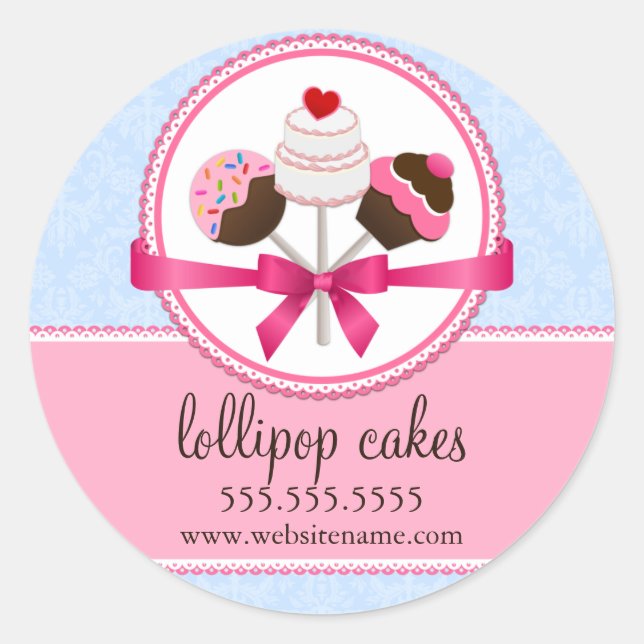 Cake Pops Bakery Box Seals (Front)