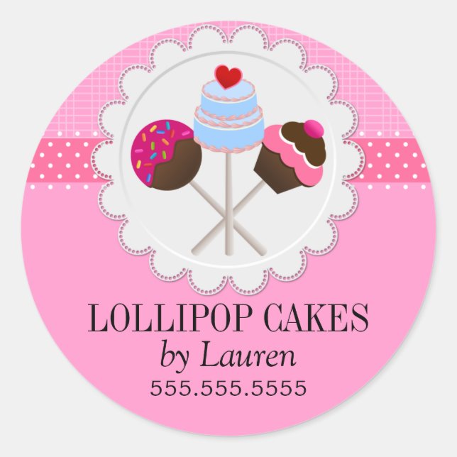 Cake Pops Bakery Box Seals (Front)