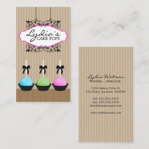 Cake Pops Bakery Business Cards