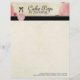 Cake Pops Bakery Letterhead