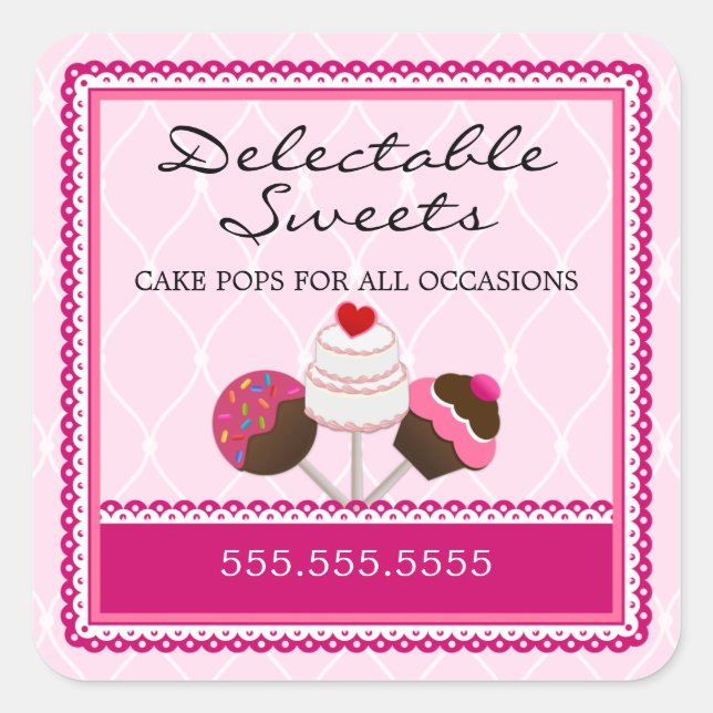 Cake Pops Bakery Stickers (Front)