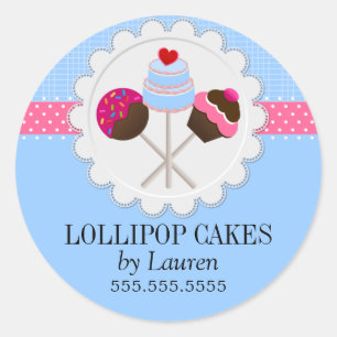 Cake Pops Bakery Stickers