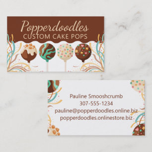 Cake pops baking bakery confections business card