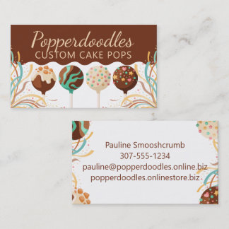 Cake pops baking bakery confections business card