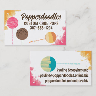 Cake pops baking bakery confections business card