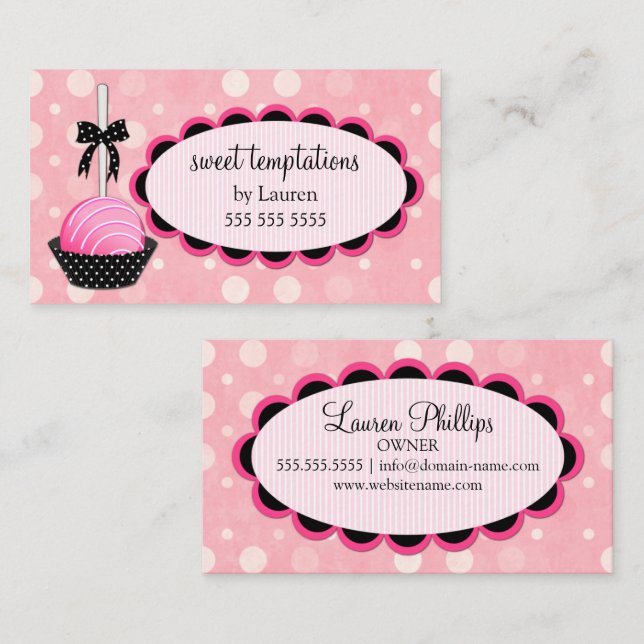 Cake Pops Baking Business Card (Front/Back)