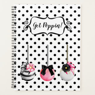 Cake Pops Dot Planner Baker Black White