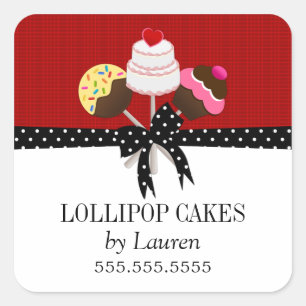 Cake Pops Red Baker Box Seal
