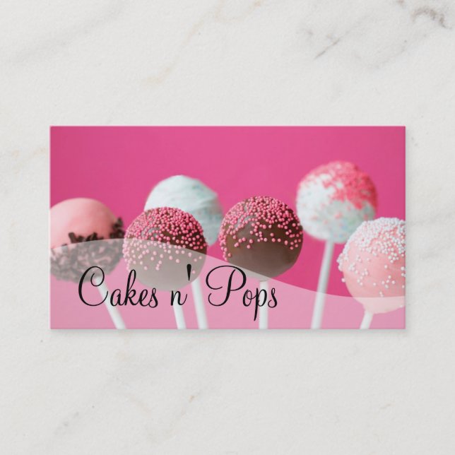 Cake Pops Shop Cupcakes Bakery Catering Business Card (Front)