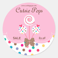 Cake Pops Stickers Bakery Cute Dots Pink White