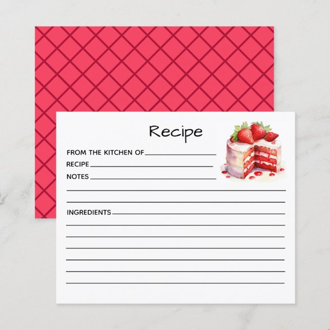 Cake Recipe Card (Front/Back)