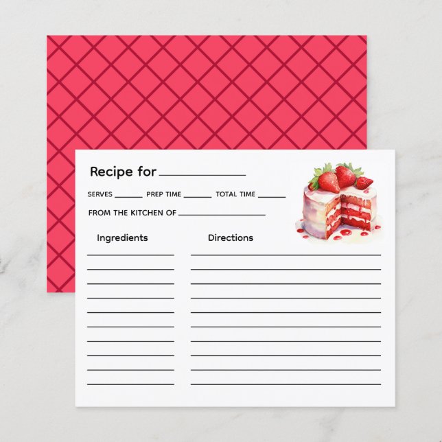 Cake Recipe Card (Front/Back)