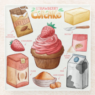 Cake Recipe Glass Coaster