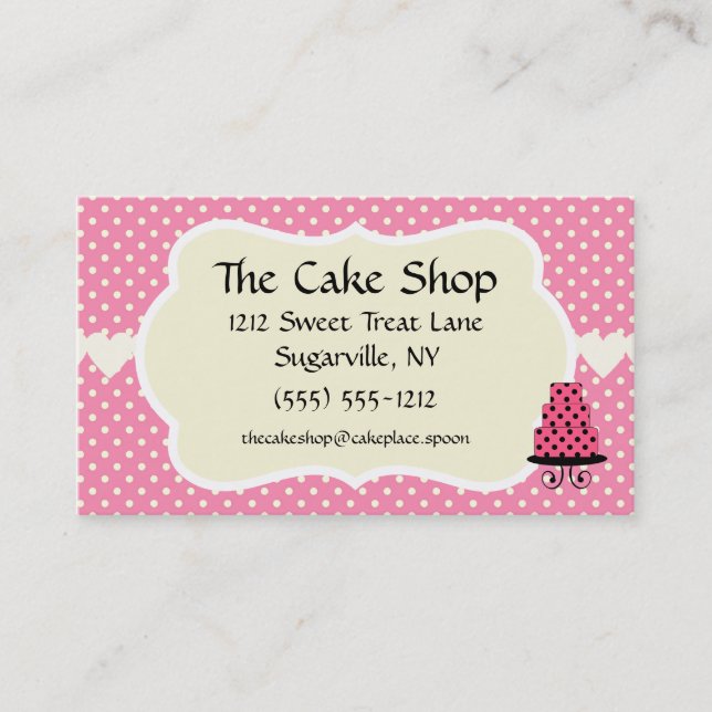 Cake Shop Baker Bakery Business Cards (Front)