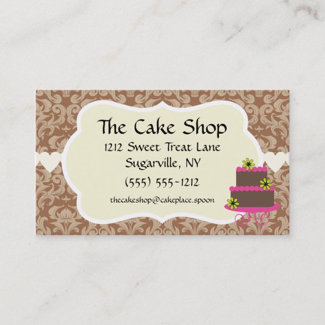Cake Shop Baker Bakery Business Cards (Front)