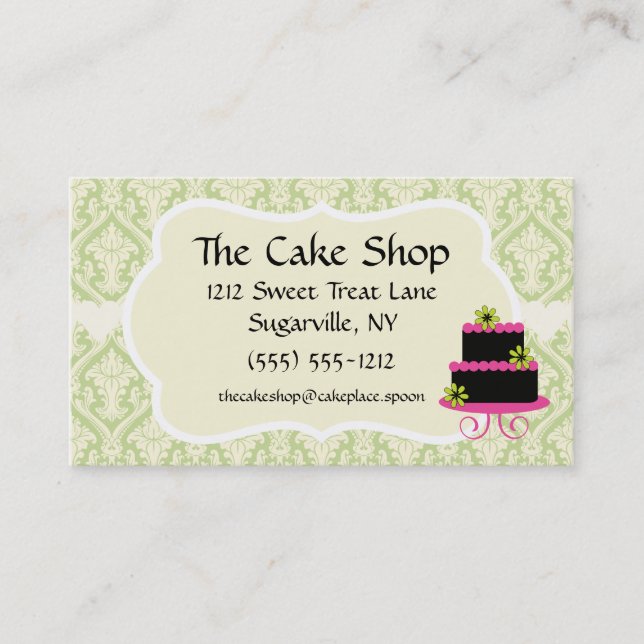 Cake Shop Baker Bakery Business Cards (Front)
