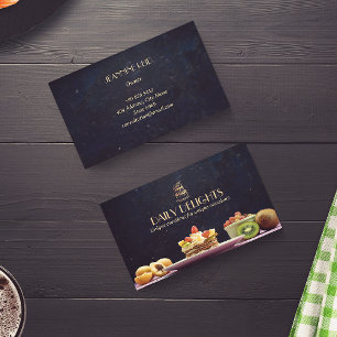 Cake Shop Business Royal Golden Cake Business Card