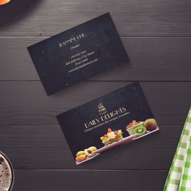 Cake Shop Business | Royal Golden Cake Business Card (Creator Uploaded)