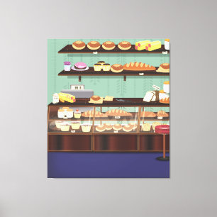 Cake Shop Counter Canvas Print