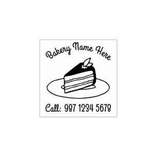 Cake Slice Bakery Pastry Rubber Stamp