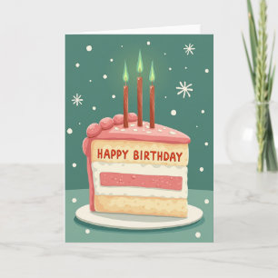 Cake Slice Green Flame Card