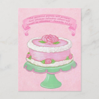 Cake Stand ~ Generous Prosper Scripture Postcard