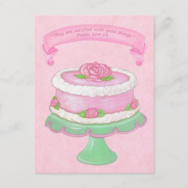 Cake Stand ~ Scripture 2 Postcard (Front)