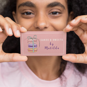 Cake & Sweets Chef Baked Goods Macaroon Pink Business Card