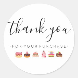Cake Thank You for Your Purchase Classic Round Sticker
