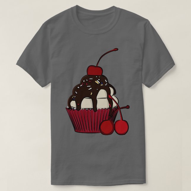 Cake With Cherries  T-Shirt (Design Front)