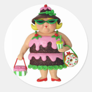 Cake Woman Classic Round Sticker