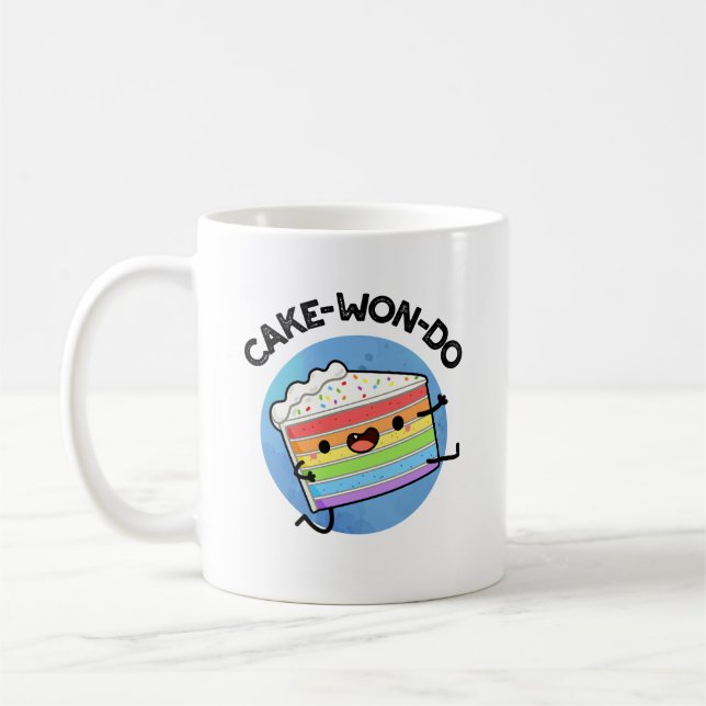 Cake-won-do Funny Taekwondo Cake Pun  Coffee Mug (Left)