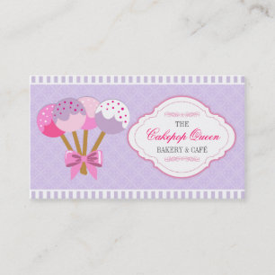 Cakepop Queen Bakery Lavender and Fuchsia Business Card