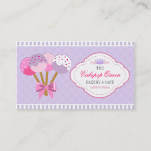 Cakepop Queen Bakery Lavender and Fuchsia Business Card