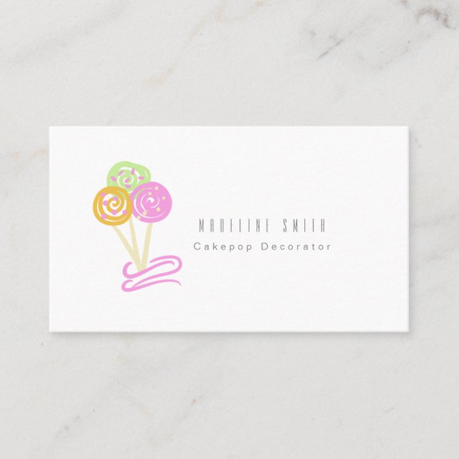 Cakepops Cookie Baking Cake Decorator Swirls Business Card (Front)