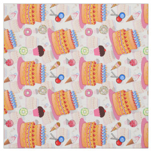 Cakes And Pastries White Fabric