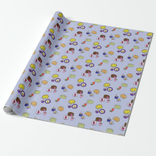 Cakes and pies with coffee and tea wrapping paper