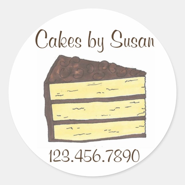 Cakes by Personalised Bakery Baking Baked Stickers (Front)