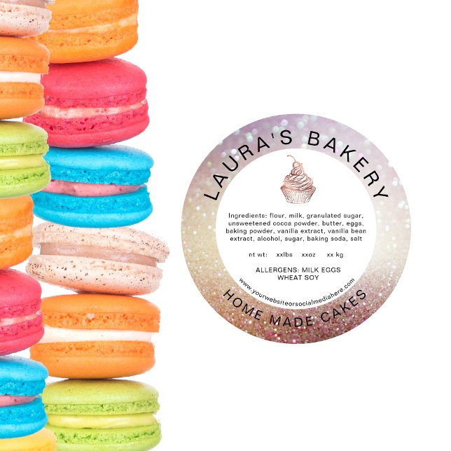 Cakes Cupcake Bakery Ingredient List Food Label (Creator Uploaded)