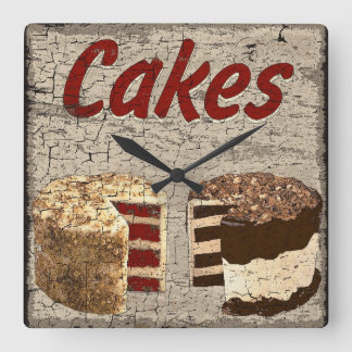 Cakes Square Wall Clock