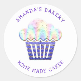Cakes Sweet Cupcake Home Vegan Bakery Unicorn Gold Classic Round Sticker