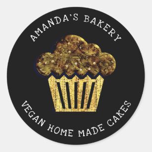 Cakes Sweet Homemade Vegan Bakery Organic Muffin Classic Round Sticker