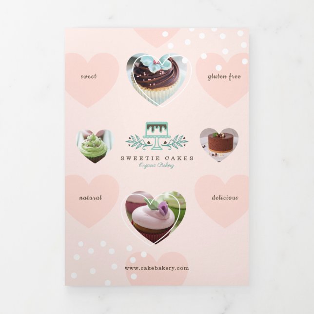 Cakes & Sweets Bakery Shop Branded Tri-Fold Card (Cover)