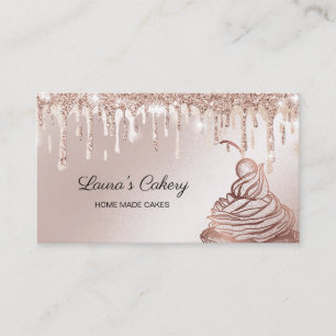 Cakes & Sweets Cupcake Home Bakery Dripping Gold Business Card